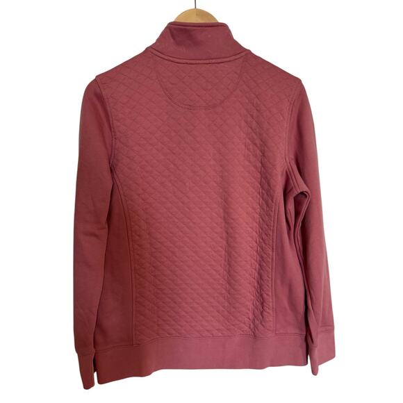 NWT L.L.Bean Quilted Pullover Long Sleeve 1/4 Zip Womens Size M Rose Wash Earthy - Picture 3 of 8